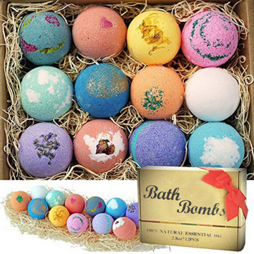 12 Flavors Bubble Bath Ball Shower Bomb Moisturizing Exfoliating Bath Shower Skin Essential Oil Bath Salt Ball Present Gift