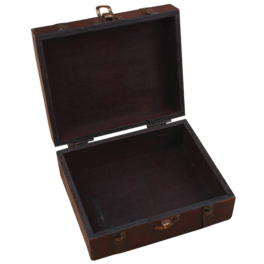 NOCM Wooden Vintage Lock Treasure Chest Jewelery Storage Box Case Organiser Ring Gift