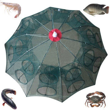 10/20 Holes Folded Portable Hexagon Fishing Net Crayfish Fish Automatic Trap Shrimp Carp Catcher Cages Mesh Nets Crab Trap#20