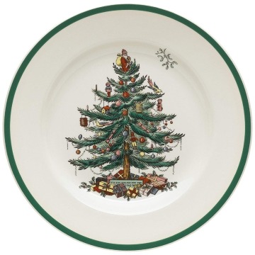 1 pcs 8 inch European Christmas Tree Plate dinner plate Porcelain Dessert Plate Steak Salad Snack Cake Plates Tableware