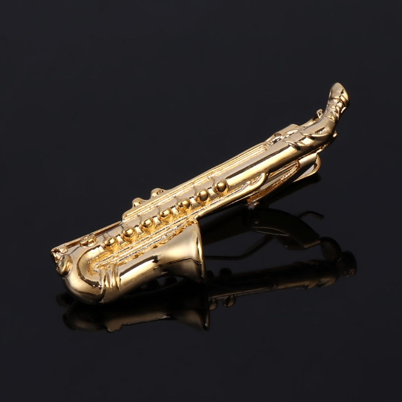 JAVRICK Saxophone Men Tie Clip Bar Necktie Pin Clasp Clamp Wedding Charm Creative Gifts jewelry Accessories NEW