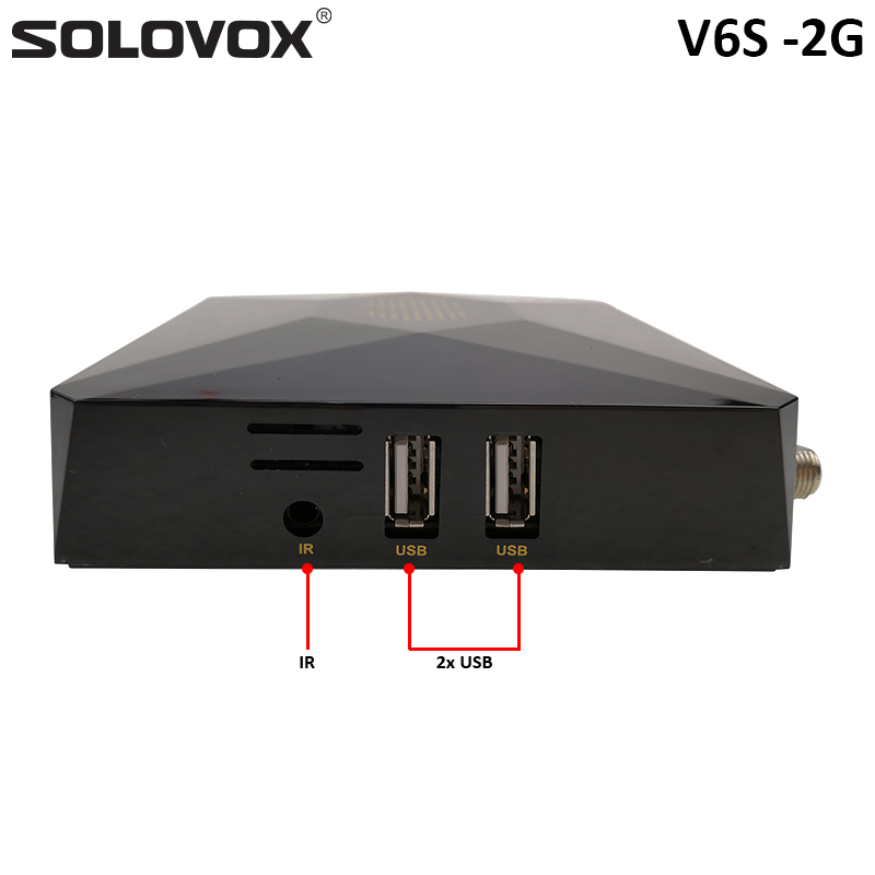 SOLOVOX V6S 2G RAM Satellite TV Receiver DVB-S2 Support European USA Global WEB TV Xtream Stalker