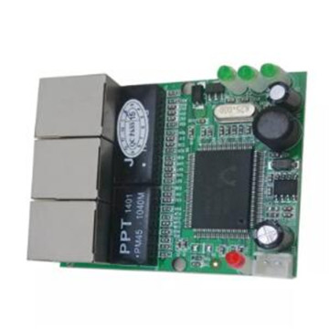 OEM Fast switch mini 3 port ethernet switch 10 / 100mbps rj45 network switch hub pcb module board for system integration