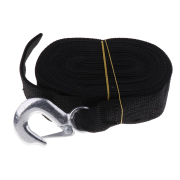 Black Winch Trailer Replacement Nylon Strap with Heavy Duty Hook 7m x 50mm