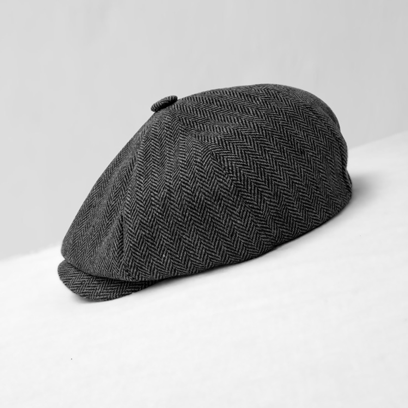 British Style Octagonal Hat Winter Wool Herringbon Hat Gatsby Cap Ivy Hat Golf Driving Autumn Men Flat Cabbie Newsboy Caps BLM70