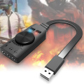 GS3 Stereo Sound Card Audio Adapter Virtual 7.1 Channel Black External USB 3.5mm Headset Converter For PC Desktop Notebook