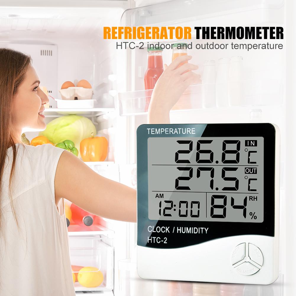 HTC-2 Digital Thermometer Hygrometer Electronic Temperature Humidity Meter Household ABS Hygrometer Measurement Gauge