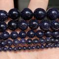 Natural Blue Sandstone Beads Round Loose Spacer Beads For Jewelry Making Diy Bracelet Necklace Charm 4-12mm 15" Crafts Wholesale