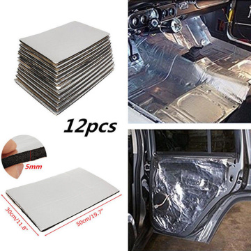 12pcs 50*30cm Car Sound Deadener Heat Noise Proof Insulation Deadening Mat Hood Ideal for roofs, doors, wheel arches, boot