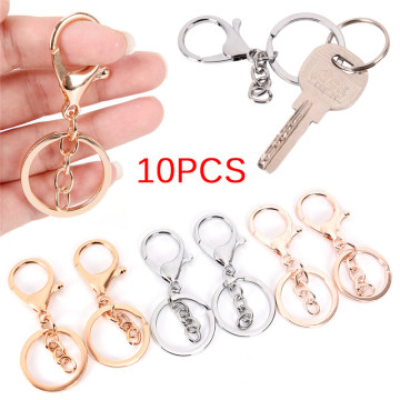10pcs/lot Keychains Key Chains Jewelry Findings & Components Lobster Clasp Keyring Making Supplies