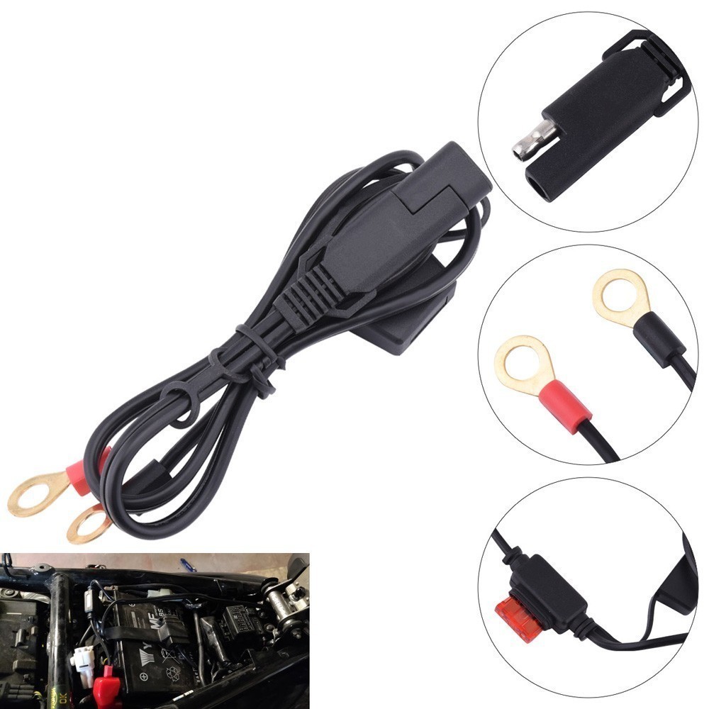 12V Car Motorcycle Battery Output Connector Ring Snowmobiles Battery Charger Terminal To S A E Quick Disconnect Cable