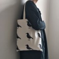 Women Canvas Shopping Bags White Foldable Cloth Cotton Bag Female Tote Shoulder Bag Reusable Eco Shopper Bag Bolsa Feminina