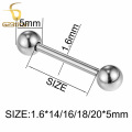 G23titan One Piece Free Shipping! G23 Titanium Straight Barbell Tongue Rings Body Piercing Jewelry SGS Certification