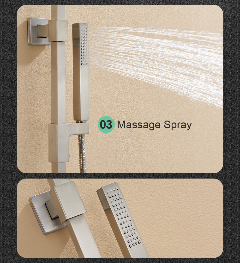 Rain Shower System In Brushed Nickel