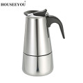 450ml 9 Cup Stainless Steel Italian Espresso Percolator Coffee Stovetop Maker Mocha Pot for Use on Gas or Electric Stove