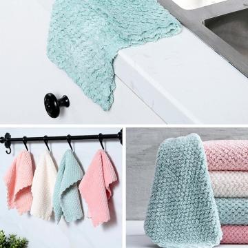 Nonstick Oil Coral Velvet Hanging Hand Dish Kitchen Towels Dishclout Car Washing Cloth Home Cleaning Coral Velvet Kitchen Towel