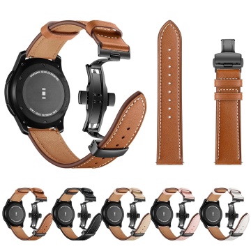 22mm Butterfly buckle Leather strap for Huawei watch gt 2 46mm / GT 2e /HONOR Magic band bracelet smart watch band Accessories