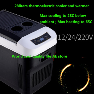 28L Thermoelectic Cooler and Warmer Freezer AC/ DC12V Portable Camping Picnic Mini Fridge Car Refrigerator Car Fridge Cooler