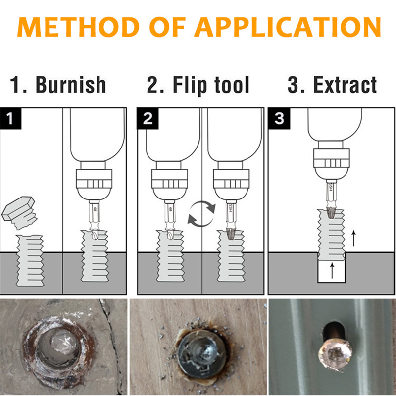 6pcs Damaged Screw Extractor Drill Bit Set Easily Take Out Broken Screw,Bolt Remover Stripped Screws Extractor Demolition Tools