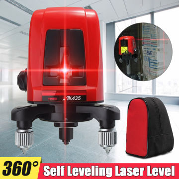 Jiguoor Red 3 Line 3 Point Working Outdoor Laser Level Tools AK455 Quality 360 degree Rotating Self Leveling Cross Laser Level