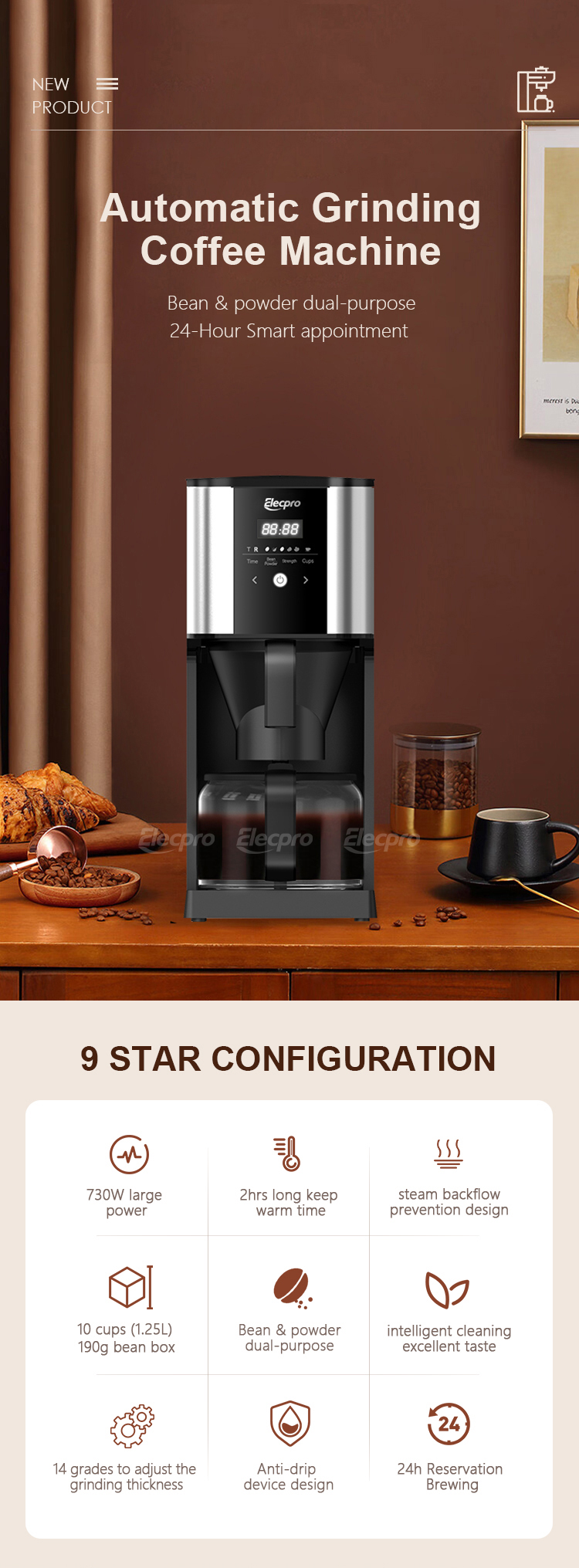 Large Capacity Drip Coffee Maker (1)