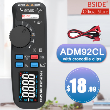 BSIDE ADM92CL True RMS Digital Multimeter Color Display Auto Range 6000 TRMS Tester with Live Wire Check Temp Hz ohm Diode Meter