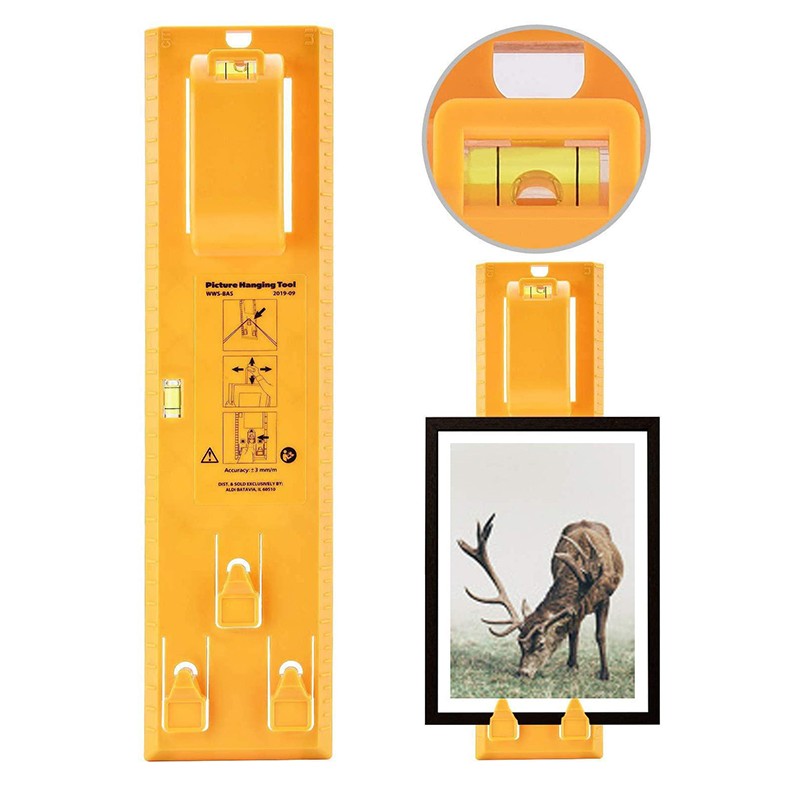 Portable ABS Photo Frame Level Ruler Picture Frame Hanger Hooks Wall Hanging Level Instrument Hang Level Tools Drop Shippping