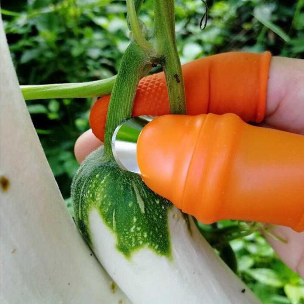 Silicone Thumb Cutter Set Labor-saving Harvesting Plant Picking Tool Vegetable And Fruit Garden Stainless Steel Picking Tools