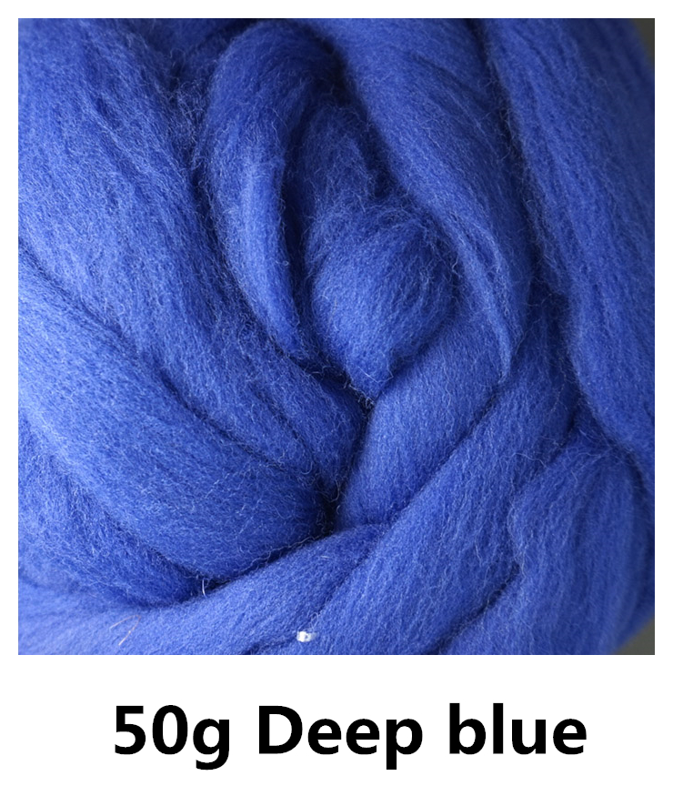 Free shipping 50g Super Fast felting Short Fiber Wool in Needle Felt wool felt color Deep blue wet felting