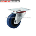 80mm Medium Duty Blue Elastic Rubber Caster Wheel