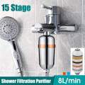 Becornce 15 Stage Shower Head Filter Purifier Softener Hard Water Bath Filtration Shower Filter Bathing Water Treatment Healthy