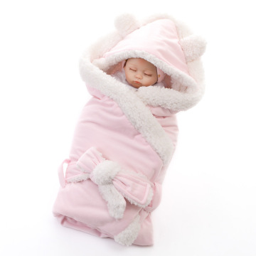 Winter Warm Baby Boys Girls Blanket Wrap Double Layer Fleece Baby Swaddle Sleeping Bag For Newborns Baby Bedding Blanket Kids