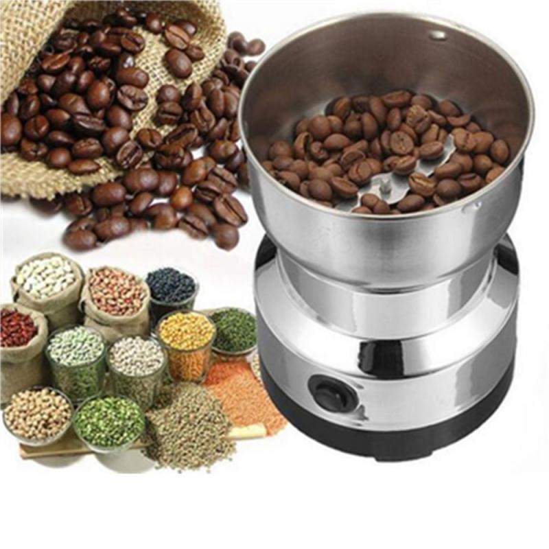 220V Household Stainless Steel Grinder Coffee Bean Grinder Easy To Clean Kitchen Tools Four Specifications Converter