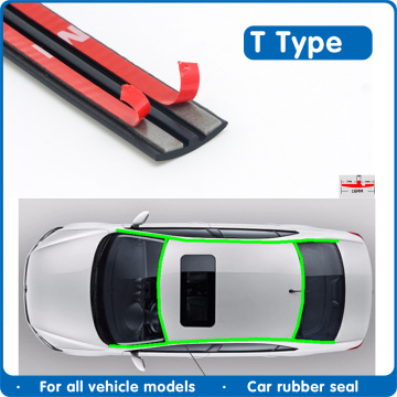 Car Door Rubber Seal Strips Auto Seal Sticker Window Edge Windshield Roof Rubber Sealing Strip Noise Insulation Car Accessories