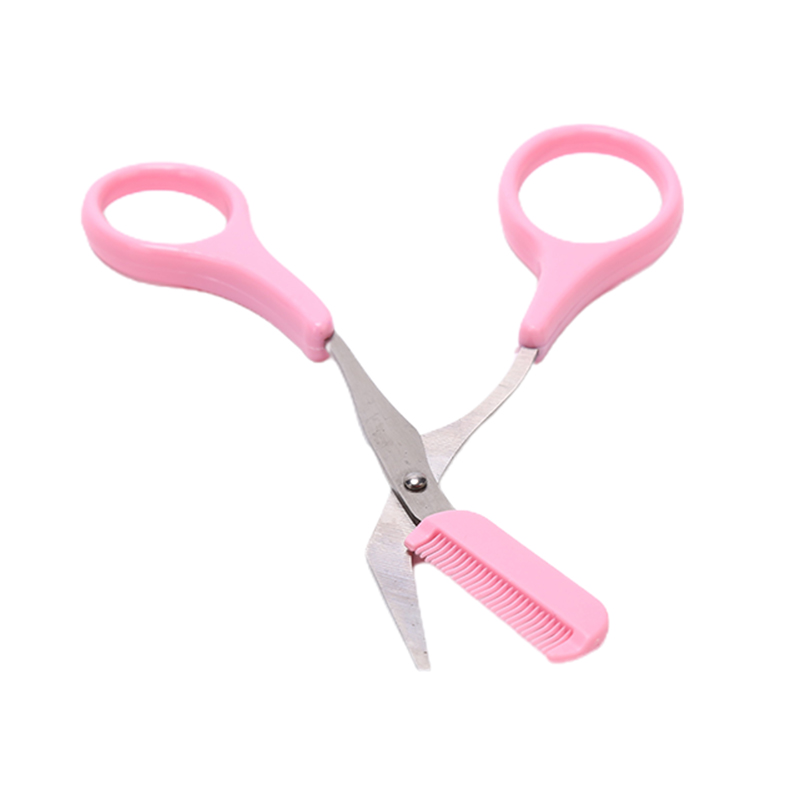 1pcs Eyebrow Trimmer Scissors Comb Eyelash Hair Scissors Clips Shaping Eyebrow Razor Shear Groom Hair Trim 6 Colors