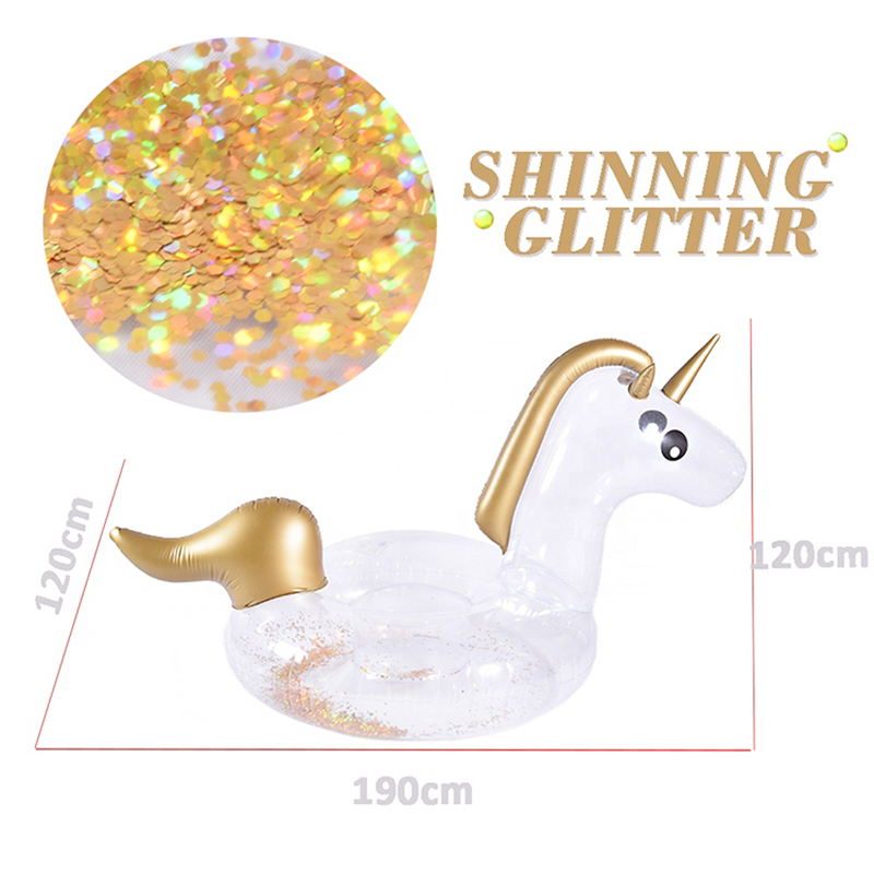 Glitter Inflatable Unicorn Inflatable Swimming Float Pool 1