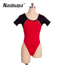 Woman Girls shaping Fitness Gymnastics Wear Leotard Short Sleeve sexy Dance Costume Dancewear Adult Training Clothes T-back