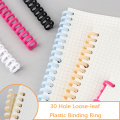 For 30 Holes A4 A5 A6 Paper Notebook Stationery Office Supplies Loose-leaf Plastic Binding Ring Spring Spiral Rings
