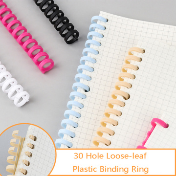 For 30 Holes A4 A5 A6 Paper Notebook Stationery Office Supplies Loose-leaf Plastic Binding Ring Spring Spiral Rings