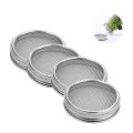 4Pcs/Set Seed Sprouting Lids 304 Stainless Steel Filter Mesh Cover Screen Strainer for Wide Mouth Mason Germinator Canning Jars