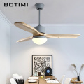 BOTIMI 220V Ceiling Fans With Lights For Living Room Remote Ceiling Fan Lamp Nordic Ventilateur Cooling Fan Light