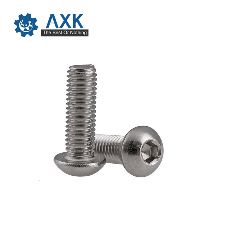 AXK 10pcs M4 304 stainless steel plate hex head cap screws mushroom head hexagonal bolts CPC249