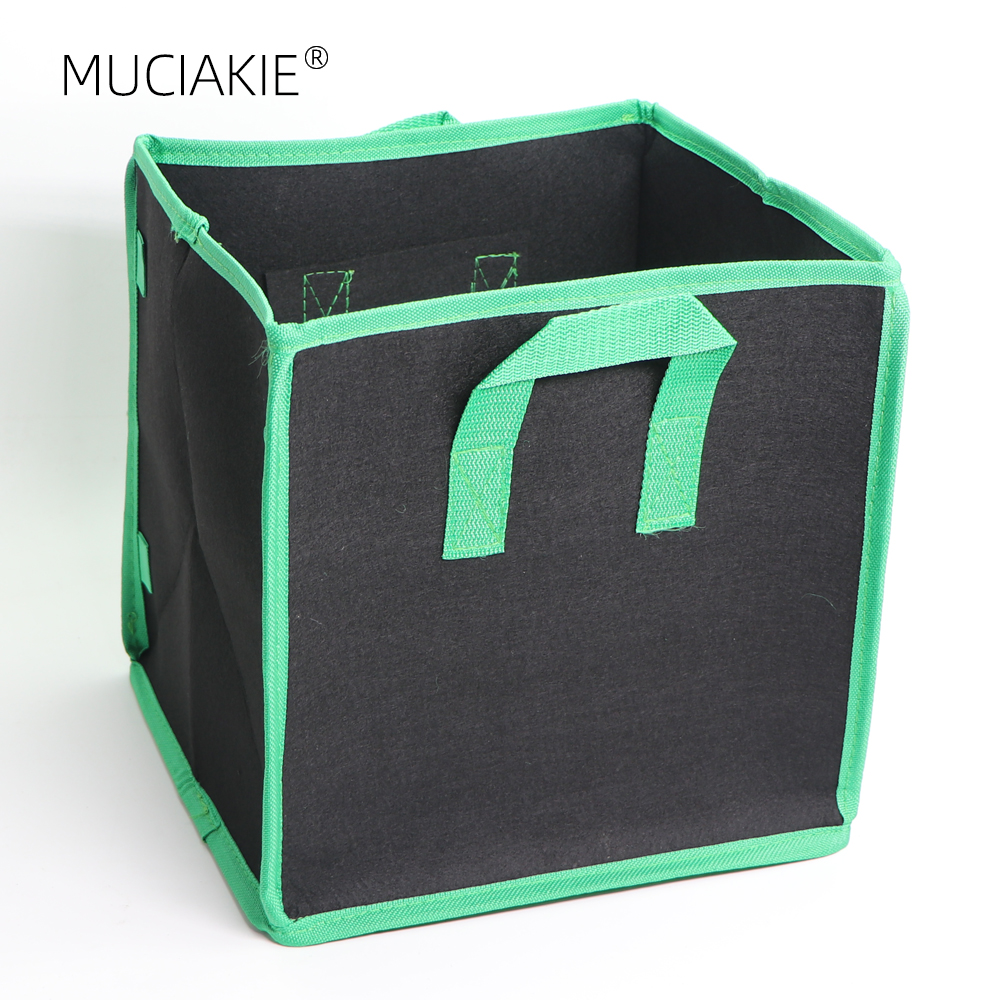 MUCIAKIE 1PC Square Grow Bags Thick Fabric for Outdoor Indoor Planting Nursery Tomato Potato Bucket Felt Flower Fabric Grow Pot