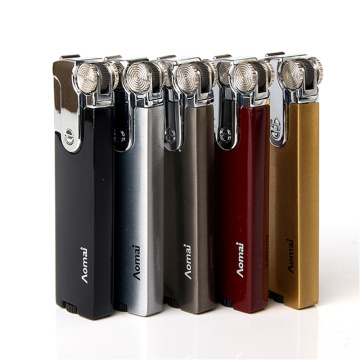 Cigarette Accessories Windproof Slim Gas Lighter Metal Cover Cigar Lighters New Style