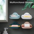 Creative Soap Dishes Drain Wall Mounted Soap Sponge Holder Removable Storage Rack Bathroom Kitchen Hanging Soap Box Organizer