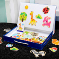 New Kids Toys Wooden Toys Cartoon Animal Magnetic Jigsaw Puzzle Drawing Toys Board Early Educational Toys For Children Girl Gift