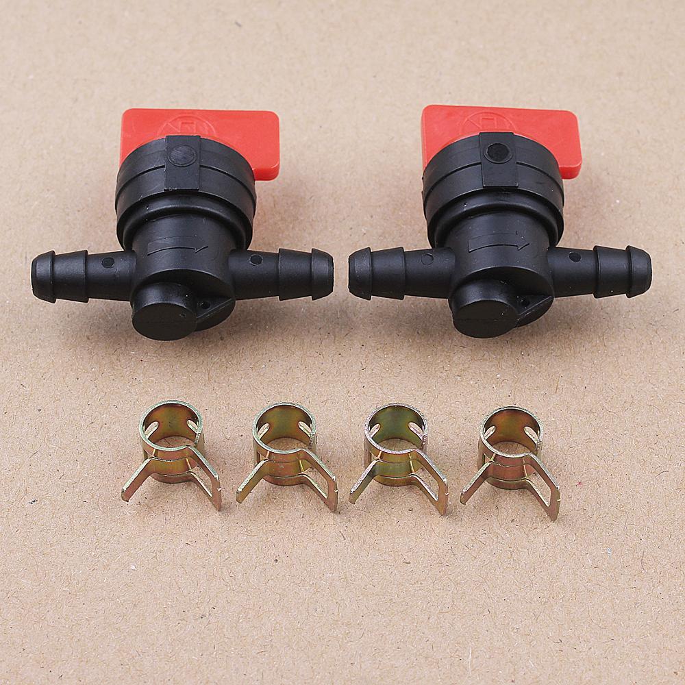 2PCS 1/4 In Line Straight Fuel Gas Cut-Off Valve Clamps for Briggs & Stratton Engine Replacement Parts
