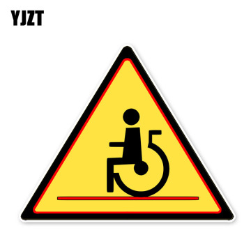 YJZT 10.4*12.6CM Attention Security Sign Disability Disabled Reflective Personality Decal Car Stickers Accessories C30-0441