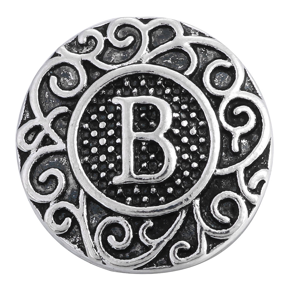 5pcs/lot Initial A-Z Greek Letters Alphabet Snap Jewelry 18mm Metal Snap Button Fit Snap Bracelet Mixture Wholesale