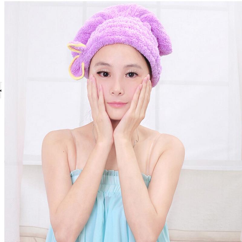 1pc Shower Bathing Quick Dry Hair Drying Hat Bathing Sanitary Ware Suite Accessories Bath Microfiber Fabric Cap